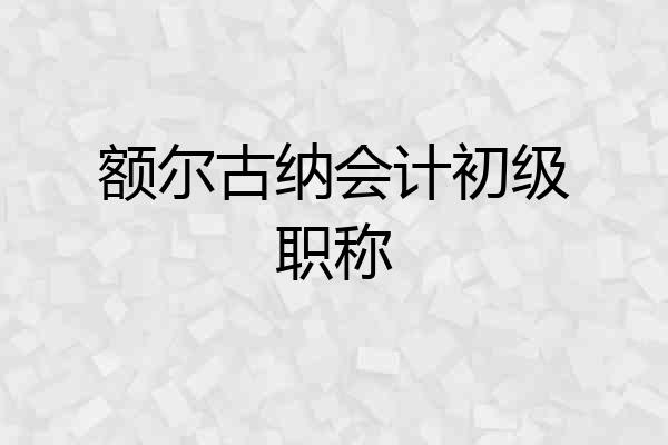 额尔古纳会计初级职称