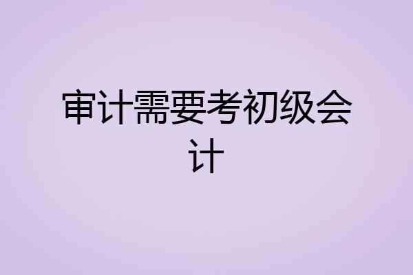审计需要考初级会计
