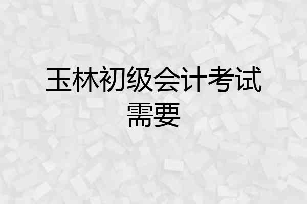 玉林初级会计考试需要