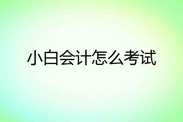 小白会计怎么考试