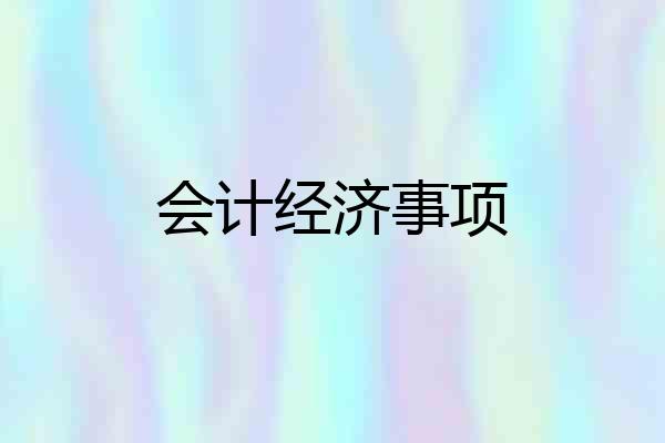 会计经济事项