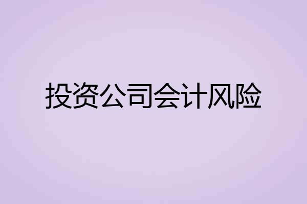 投资公司会计风险