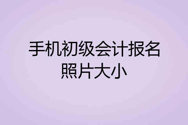 手机初级会计报名照片大小