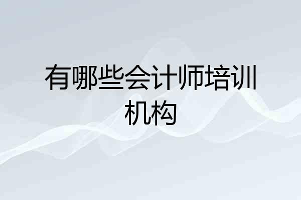 有哪些会计师培训机构