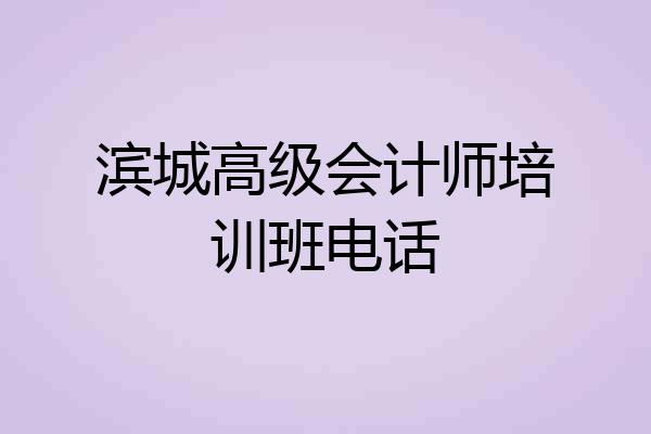 滨城高级会计师培训班电话