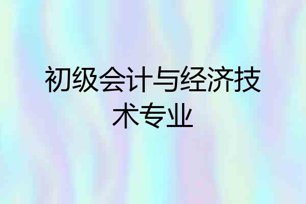初级会计与经济技术专业