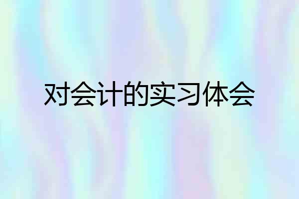对会计的实习体会