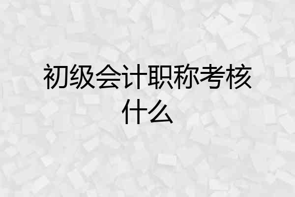 初级会计职称考核什么