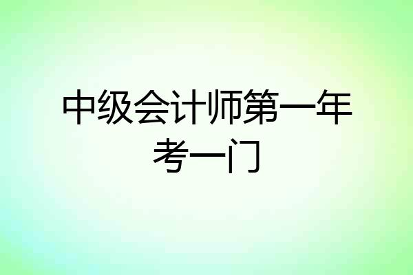 中级会计师第一年考一门