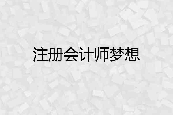 注册会计师梦想