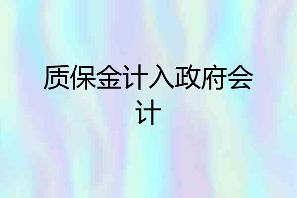 质保金计入政府会计