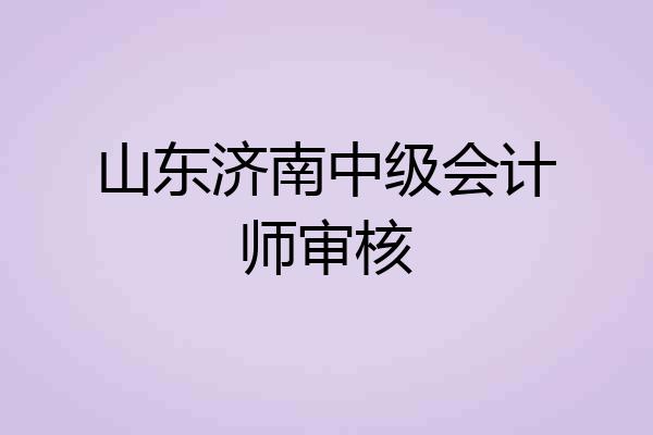 山东济南中级会计师审核