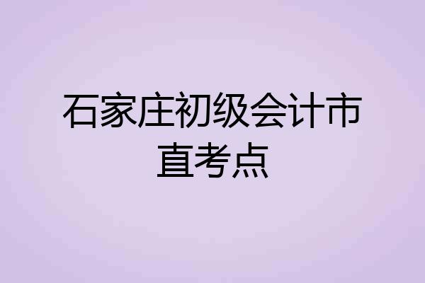 石家庄初级会计市直考点