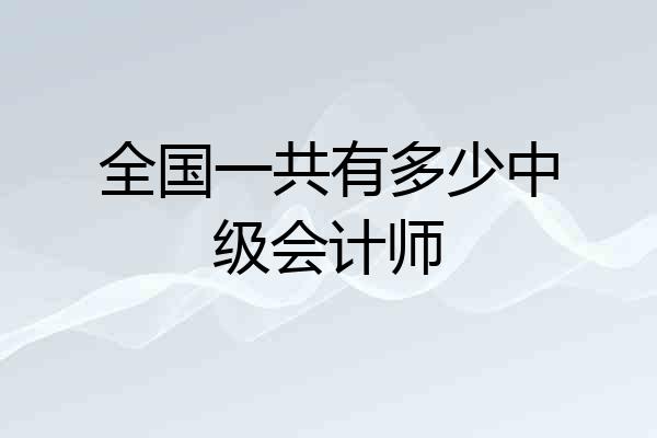 全国一共有多少中级会计师