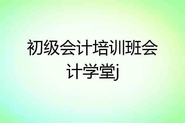初级会计培训班会计学堂j