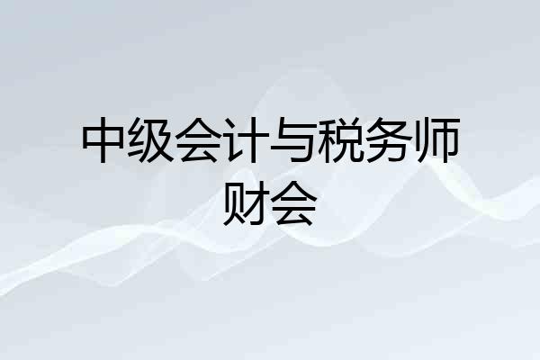 中级会计与税务师财会