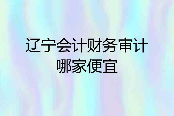 辽宁会计财务审计哪家便宜