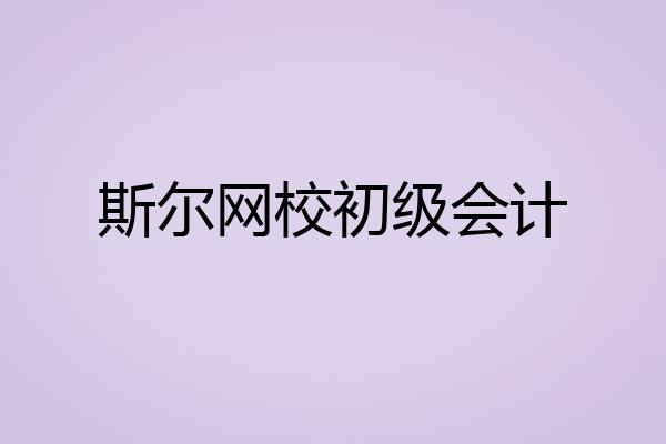 斯尔网校初级会计