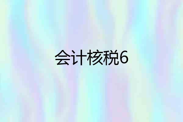 会计核税6