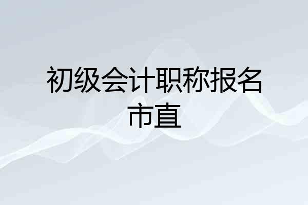 初级会计职称报名市直