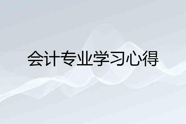 会计专业学习心得