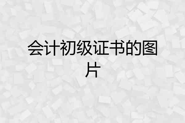 会计初级证书的图片