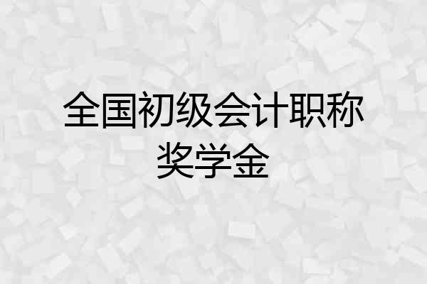 全国初级会计职称奖学金