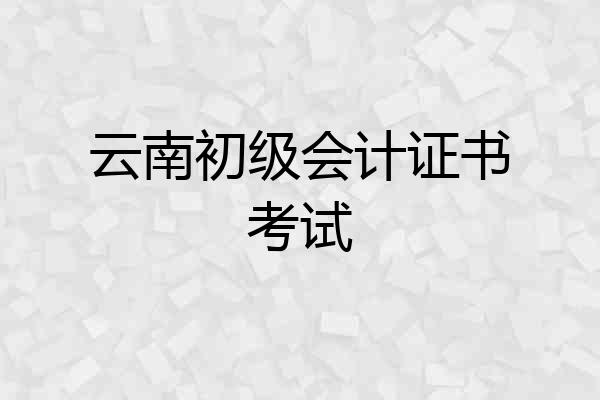 云南初级会计证书考试