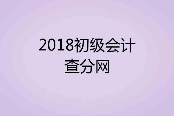 2018初级会计查分网