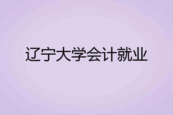 辽宁大学会计就业