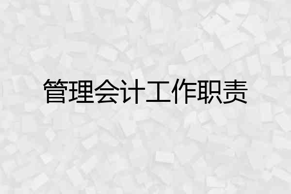 管理会计工作职责
