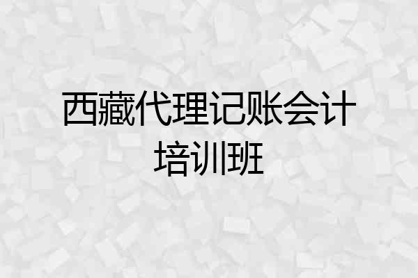 西藏代理记账会计培训班