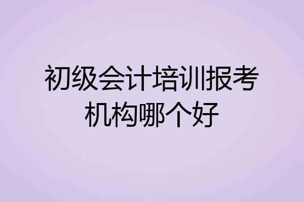 初级会计培训报考机构哪个好
