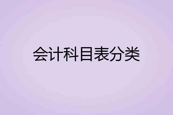 会计科目表分类