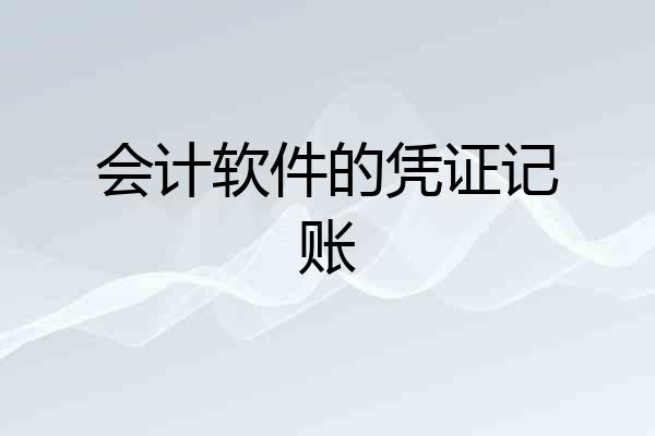 会计软件的凭证记账