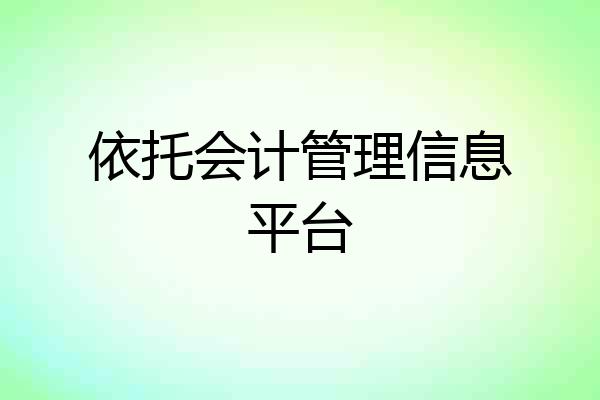 依托会计管理信息平台