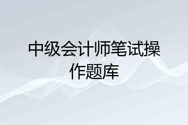 中级会计师笔试操作题库