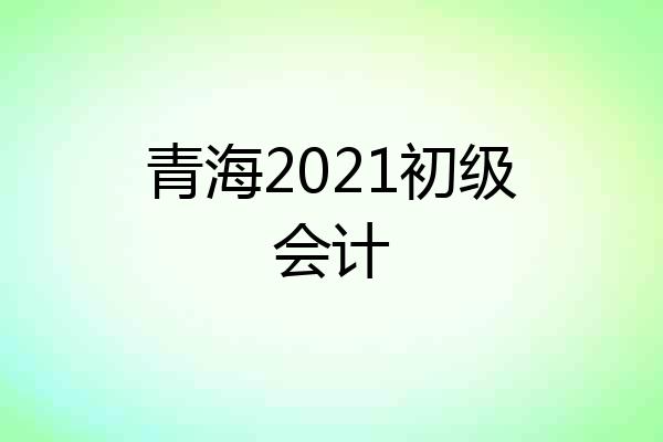 青海2021初级会计