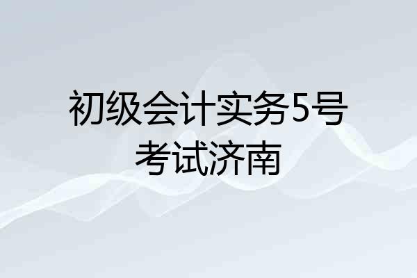 初级会计实务5号考试济南