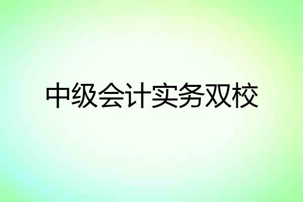中级会计实务双校