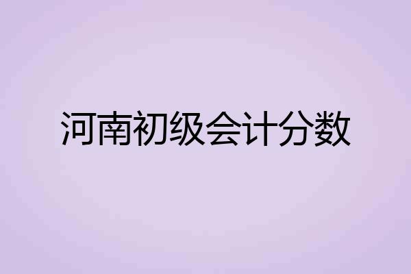 河南初级会计分数