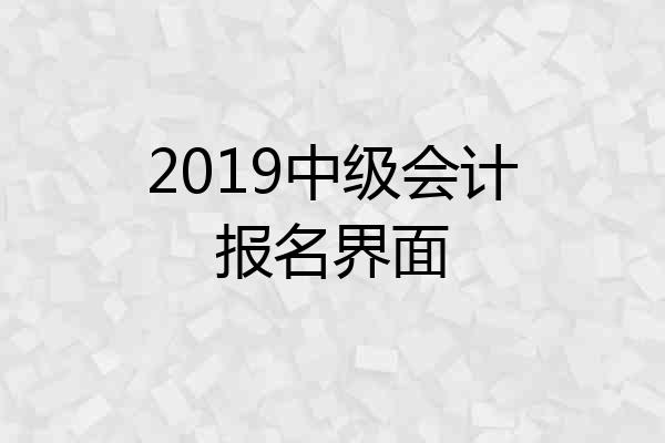 2019中级会计报名界面