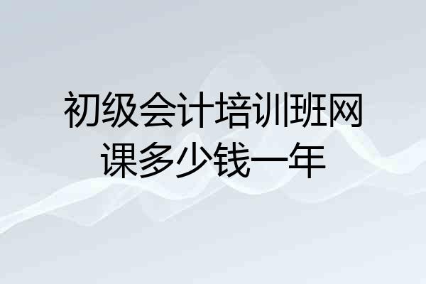 初级会计培训班网课多少钱一年