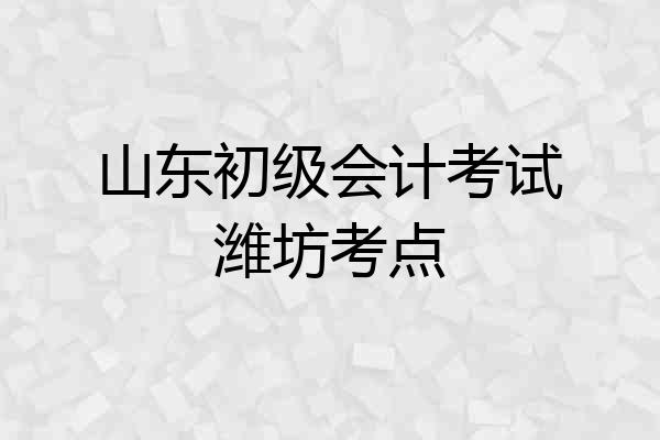 山东初级会计考试潍坊考点
