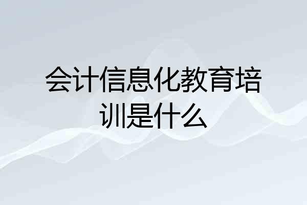 会计信息化教育培训是什么