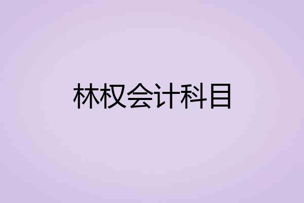 林权会计科目