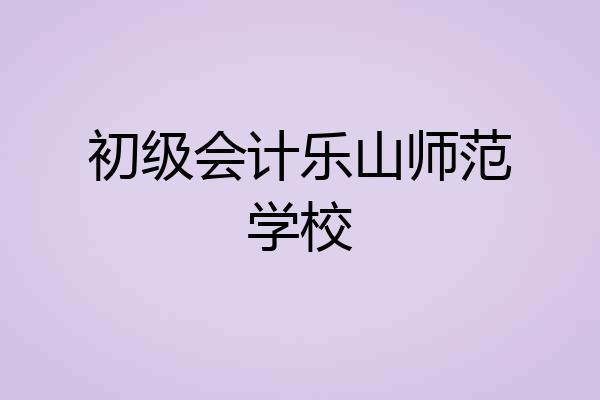 初级会计乐山师范学校