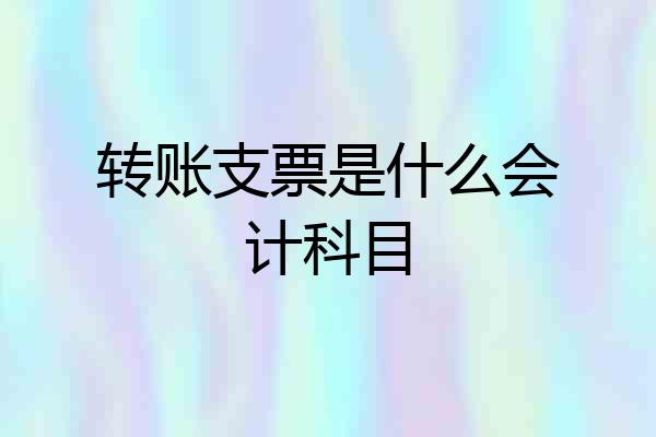 转账支票是什么会计科目