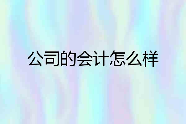 公司的会计怎么样