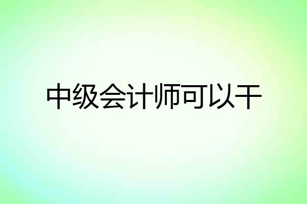 中级会计师可以干